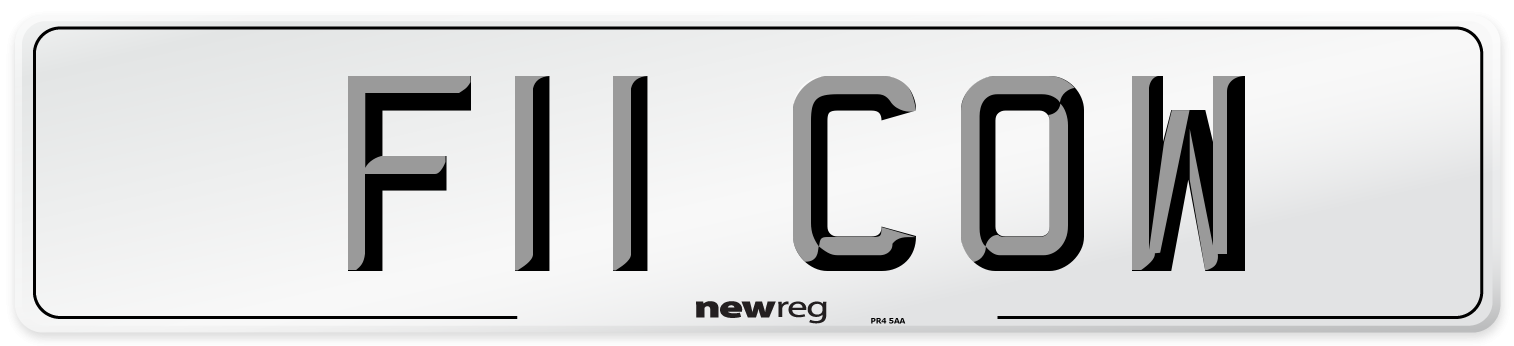 F11 COW Number Plate from New Reg